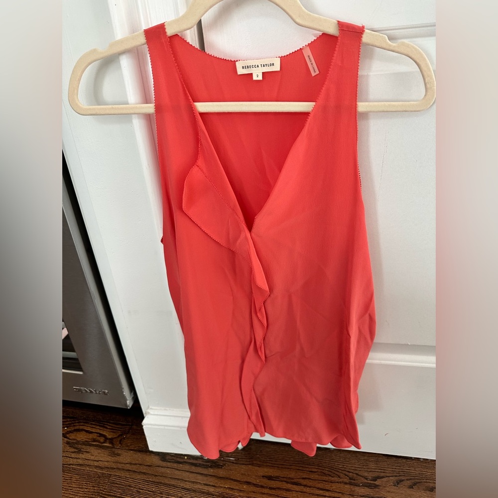 EC silk blouse size 2 coral color